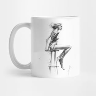 Women posing on a stool Mug